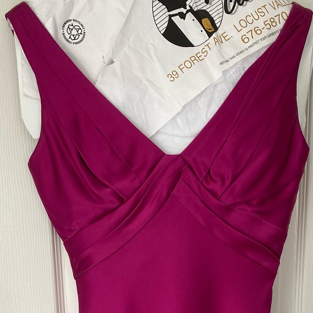 Vintage Pink Satin Evening Dress by Carmen Marc Valvo Collection